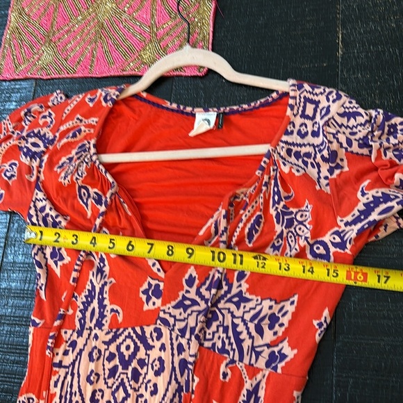 Anthropologie Akemi + Kin Correia Maxi Dress size XS Orange Purple pattern - Picture 11 of 12